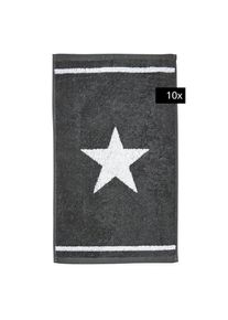 done., done. G&auml;stehandt&uuml;cher &raquo;DAILY SHAPES&laquo;, anthrazit, Jacquard-Walkfrottier, Baumwolle, 10 Stk.