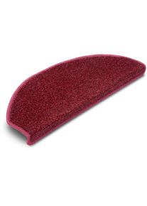 Hanse Home Exclusiv, Stufenmatte &raquo;Liberty&laquo; halbrund 7 mm H&ouml;he Uni, robust, kr&auml;ftige Farben, Meliert, Treppe, Gekettelt, 15 er Set, rot, Polypropylen, 