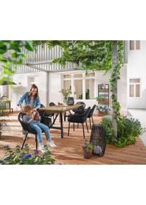 Tchibo - Chaise de jardin avec tressage crois&eacute; en textile - noir