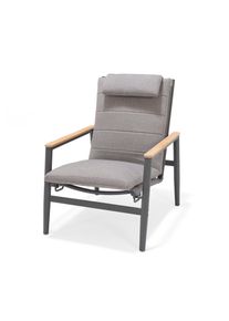 Tchibo - Fauteuil lounge d&rsquo;ext&eacute;rieur ScanCom avec dossier r&eacute;glable - noir/gris