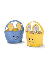 Tchibo - 2 petits paniers de P&acirc;ques - bleu/jaune