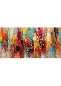 Leinwandbild , T&uuml;rkis, Dunkelrot, Beige , 70x140x5 cm , Bilder & Rahmen, Bilder, Wandbilder