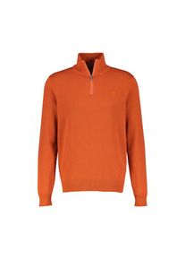 Lerros, Herren, Lerros Strickpullover &raquo;Flachstrick-Troyer mit Reissverschlusskragen&laquo;, spicy orange, S, Hergestellt aus reiner Baumwolle