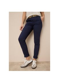 AJC, Unisex, AJC Chinohose in l&auml;ssiger Form mit konstrastfarbendem G&uuml;rtel, marine, 36, N-Gr, Stretch Hose inklusive einem konstrastfarbendem Webg&uuml;rtel