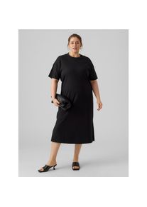 Vero Moda Curve, Unisex, Jerseykleid &raquo;VMCMOLLY SS OVERSIZE CALF DRESS NOOS CUR&laquo;, schwarz, M, N-Gr, Midikleid von Vero Moda CURVE