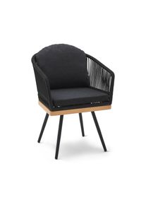 Tchibo - Drehbarer Gartenstuhl mit Textilgeflecht - 61x62x81cm - schwarz - Stahl / Polypropylen / Polyester