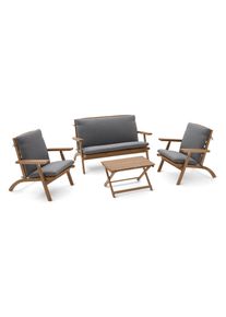 Tchibo - Zusammenklappbares Garten-Lounge-Set mit Premium-Kissen - 71,2x77x83cm - anthrazit - Akazienholz / Polyester / Polyurethan