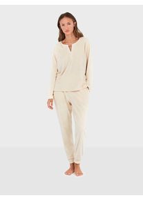 Gisela Pyjama set Damen Gr&ouml;&szlig;e L creme Winterkleid