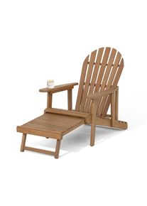Tchibo - Adirondack Fauteuil de jardin avec repose-pieds extensible - marron
