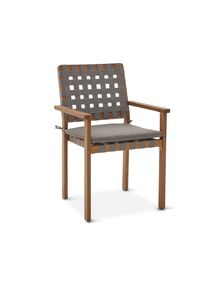 Tchibo - Chaise de jardin empilable avec ceinture tress&eacute;e - gris/marron