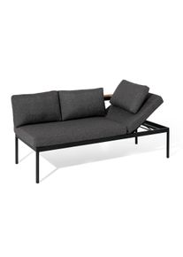 Tchibo - Banc de jardin 2 en 1 &ndash; Chaise longue &laquo; Elin &raquo; - gris/noir