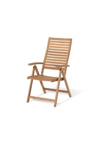 Tchibo - Chaise en teck avec dossier haut r&eacute;glable - marron