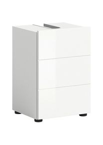 Mid.you Waschbeckenunterschrank , Weiss, Weiss Hochglanz , Kunststoff , 1 F&auml;cher , 56 cm , FSC MIX , stehend , Badezimmer, Badezimmerschr&auml;nke, Waschbeckenunterschr&auml;nke
