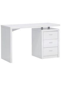 Mid.you Schreibtisch , Weiss Hochglanz , Holzwerkstoff , 3 Schublade(n) Schubladen , rechteckig , eckig , 120x75x55 cm , Stauraum , B&uuml;rom&ouml;bel, Schreibtische, B&uuml;rotische
