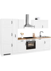 Wiho-K&uuml;chen Wiho K&uuml;chen, wiho K&uuml;chen K&uuml;chenzeile &raquo;Erla, TOPSELLER&laquo; ohne E-Ger&auml;te, Breite 310 cm, k&uuml;che: natur, korpus: wei&szlig;, arbeitsplatte: kastelleiche 