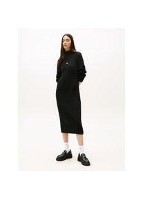 Tommy Jeans, Unisex, Strickkleid &raquo;TJW MOCKNECK BADGE SWEATER DRESS&laquo;, schwarz, S (36), N-Gr, Kurzes Strickkleid mit Rollkragen von Tommy Jeans