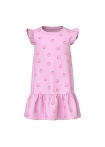 name it, Unisex, Minikleid &raquo;NMFVIDA CAPSL DRESS&laquo; mit Volants und im sommerlichen Alloverdruck, pirouette aop:sea shells pink, 128, N-Gr, Kurzes Kleid 