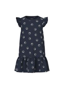 name it, Unisex, Minikleid &raquo;NMFVIDA CAPSL DRESS&laquo; mit Volants und im sommerlichen Alloverdruck, navy blazer aop:sea shells wei&szlig;, 122, N-Gr, Kurzes 