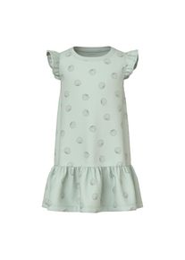 name it, Unisex, Minikleid &raquo;NMFVIDA CAPSL DRESS&laquo; mit Volants und im sommerlichen Alloverdruck, pale aqua aop:sea shells gr&uuml;n, 92, N-Gr, Kurzes Kleid 