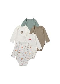 Tchibo - 5 Baby-Bodys mit Mitwachsfunktion - Baby - Gr. 62/68 - hellbraun/print