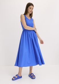 Jerseykleid im Materialmix in blau, Gr&ouml;sse 46, 95% Baumwolle, bonprix