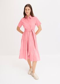 Blusenkleid aus elastischem Baumwoll-Mix in rosa, Gr&ouml;sse 48, 97% Baumwolle, bonprix