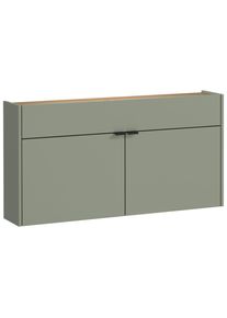 Schuhschrank , Eichefarben, Pastellgr&uuml;n , Holzwerkstoff , 4 F&auml;cher , 1 Schublade(n) Schubladen , 110x57x22 cm , Typenauswahl, Beim&ouml;bel erh&auml;ltlich, h&auml;ngend , Garderobe, Schuhaufbewahrung, Schuhschr&auml;nke