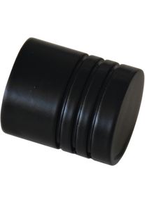 Gardinia, Gardinia Gardinenstangen-Endst&uuml;ck &raquo;Zylinder&laquo; Serie Einzelprogramm Chicago &Oslash; 20 mm, schwarz, matt, 2 Stk.