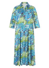 Emilia Lay - Kleid mit 3/4-Arm, blau, Gr. 48, Baumwolle