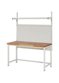 Werkbank mit Systemaufbau Serie 8000, mit Systemaufbau 1, BxT 1500 x 700 mm eurokraft pro