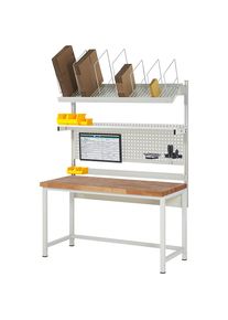 Werkbank mit Systemaufbau Serie 8000, mit Systemaufbau 3, BxT 1500 x 700 mm eurokraft pro