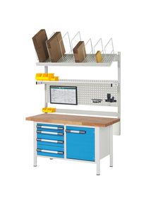 Werkbank mit Systemaufbau Serie 8000, mit Systemaufbau 7, BxT 1500 x 700 mm eurokraft pro