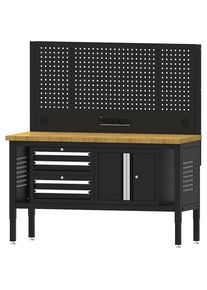 &Eacute;tabli BLACKLINE, avec 4 tiroirs, armoire &agrave; portes battantes, largeur du plateau 1829 mm