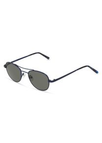 Fielmann BD 467 SUN CL | Occhiali da sole unisex| Panto | Montatura: Policarbonato Blu Opaco | Colore del vetro: G15 Monocolore