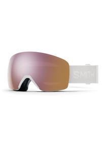 Smith SKYLINE | Maschere da sci unisex | Montatura: Plastica Bianco Opaco | Colore del vetro: Ros&eacute; Specchiato Rosa