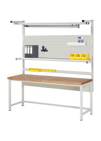 Werkbank mit Systemaufbau Serie 8000, mit Systemaufbau 4, BxT 2000 x 700 mm, CH eurokraft pro