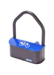 Support pour cycles, pour v&eacute;los &eacute;lectriques avec bo&icirc;tier de batterie, gris/bleu, traitement antirouille Mottez