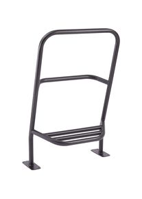 Staffa di appoggio con poggiapiedi, per ciclisti e pedoni, nero, zincato Mottez