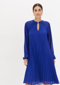 Minikleid aus feinem Chiffon mit Plisse&eacute; in blau, Gr&ouml;sse 36, bonprix