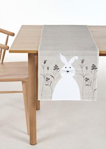 Tischl&auml;ufer mit Hasen Stickerei in beige, 40x140 cm, bonprix