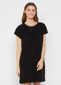 Shirtkleid aus Frottee in schwarz, Gr&ouml;sse 48/50 (XL), aus &uuml;ber 80% Baumwolle, bonprix
