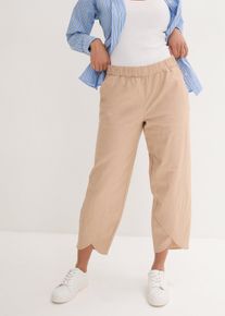 3/4-Hose aus leichtem Leinen-Mix in beige, Gr&ouml;sse 38, bonprix