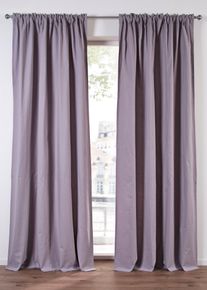 Vorhang aus Bio Baumwolle normal und extra lang (1er Pack) in grau, 245x130 cm, 100% Baumwolle, bonprix