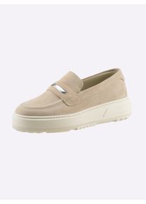 Heine Witt Damen Slipper, beige, Gr&ouml;&szlig;e 41, 100% Rindsleder