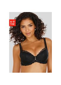 Lascana, Lascana Push-up-BH mit B&uuml;gel im angesagten High-Apex-Design, sexy Dessous, schwarz, 70, Cup C, Push-up-BH