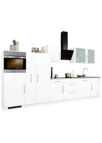 Wiho-K&uuml;chen Wiho K&uuml;chen, wiho K&uuml;chen K&uuml;chenzeile &raquo;Cali, TOPSELLER&laquo; ohne E-Ger&auml;te, Breite 360 cm, k&uuml;che: wei&szlig;, korpus: wei&szlig;, arbeitsplatte: canvas grau, B/H/T: 360