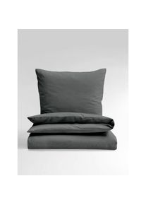 Bierbaum, Bierbaum Bettw&auml;sche &raquo;Bettw&auml;sche Biber Uni&laquo; 2 Stk. Biber, 100 % Baumwolle, pflegeleicht, kuschelig weich, anthrazit, Biber, Obermaterial: 100