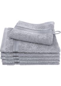 Dyckhoff, Waschhandschuh &raquo;Siena&laquo; mit Bord&uuml;re, silber, Frottier, B/L: 16 cm x 21 cm