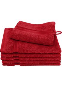 Dyckhoff, Waschhandschuh &raquo;Siena&laquo; mit Bord&uuml;re, granat, Frottier, B/L: 16 cm x 21 cm