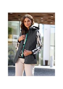 Inspirationen, Unisex, Steppweste, schwarz, 40, durch Reissverschluss abnehmbare Kapuze